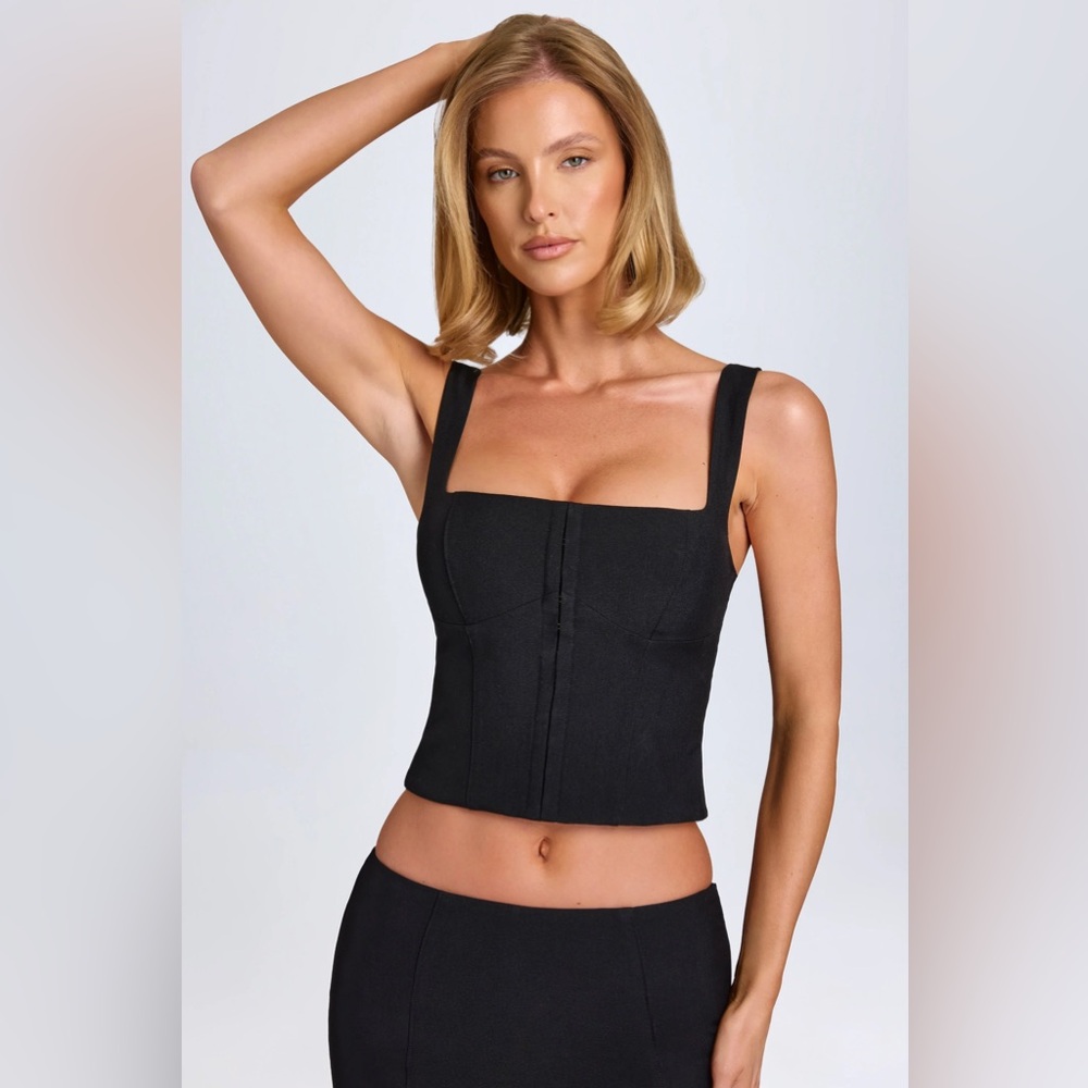 NWT Hook-And-Eye Corset Top in Black